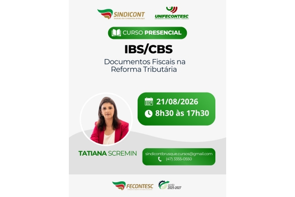 CURSO: IBS/CBS – DOCUMENTOS FISCAIS NA REFORMA TRIBUTÁRIA